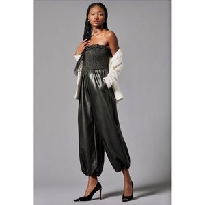 By Anthropologie Faux Leather
Balloon Jumpsuit Black Size S